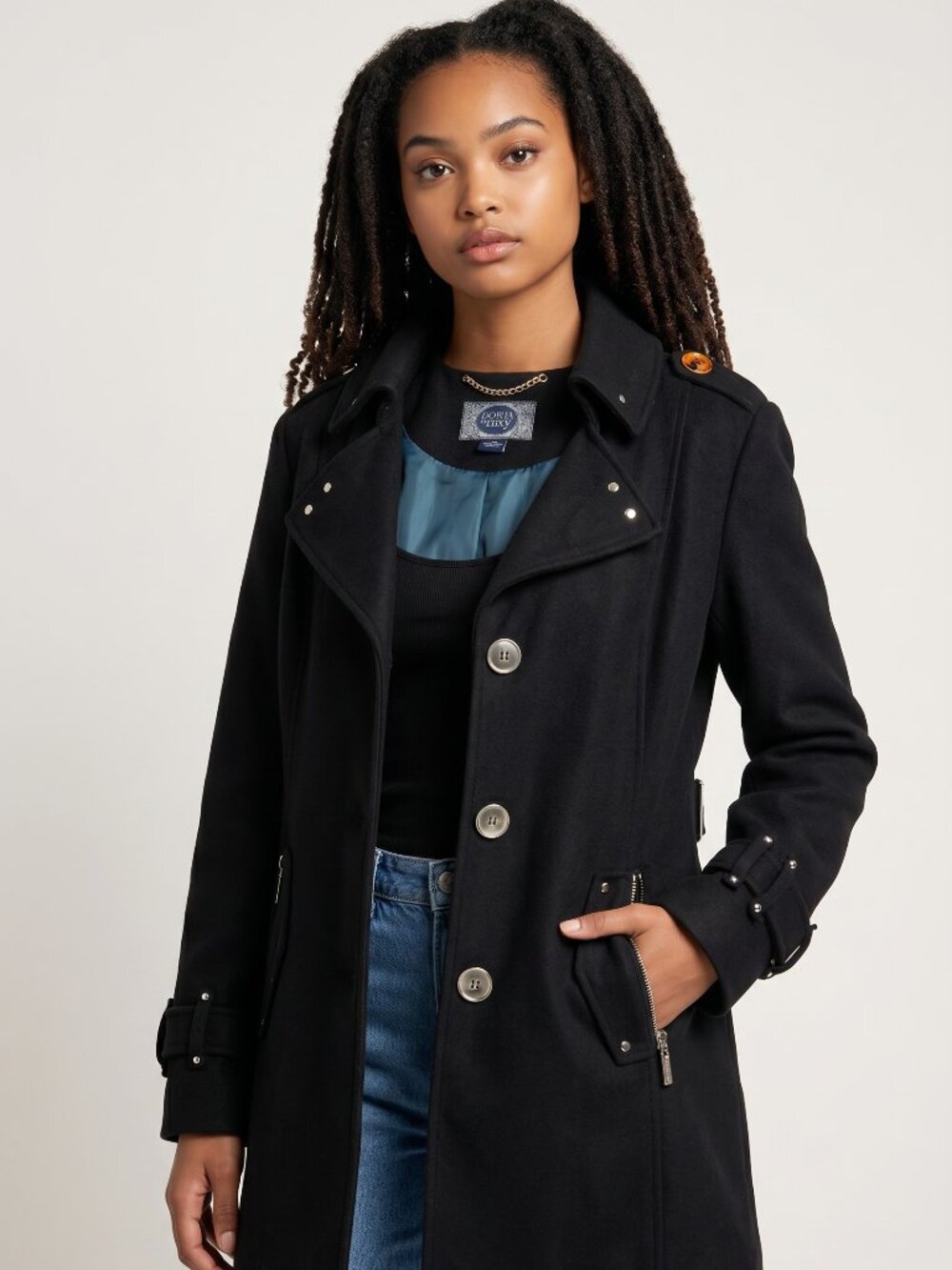 Woman's Black Wool Blend Coat